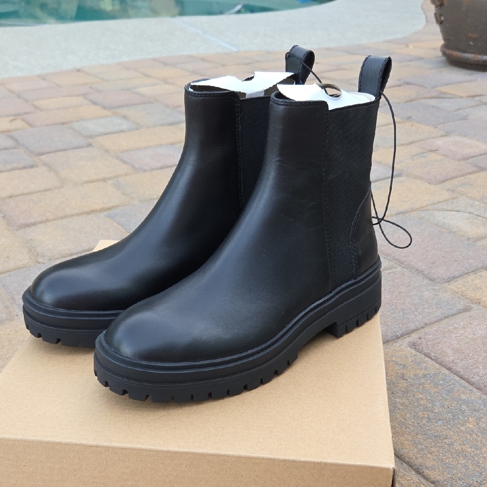 Black Leather Ankle Boots